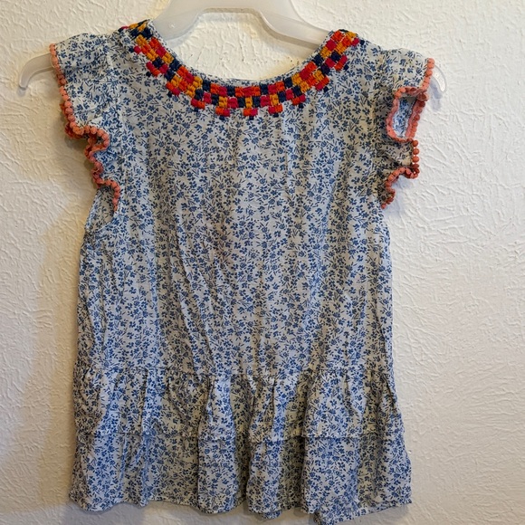 💚💚💚BOGOHO💚💚💚THML Blue Floral Top with Multicolor Embroidery - Picture 7 of 10